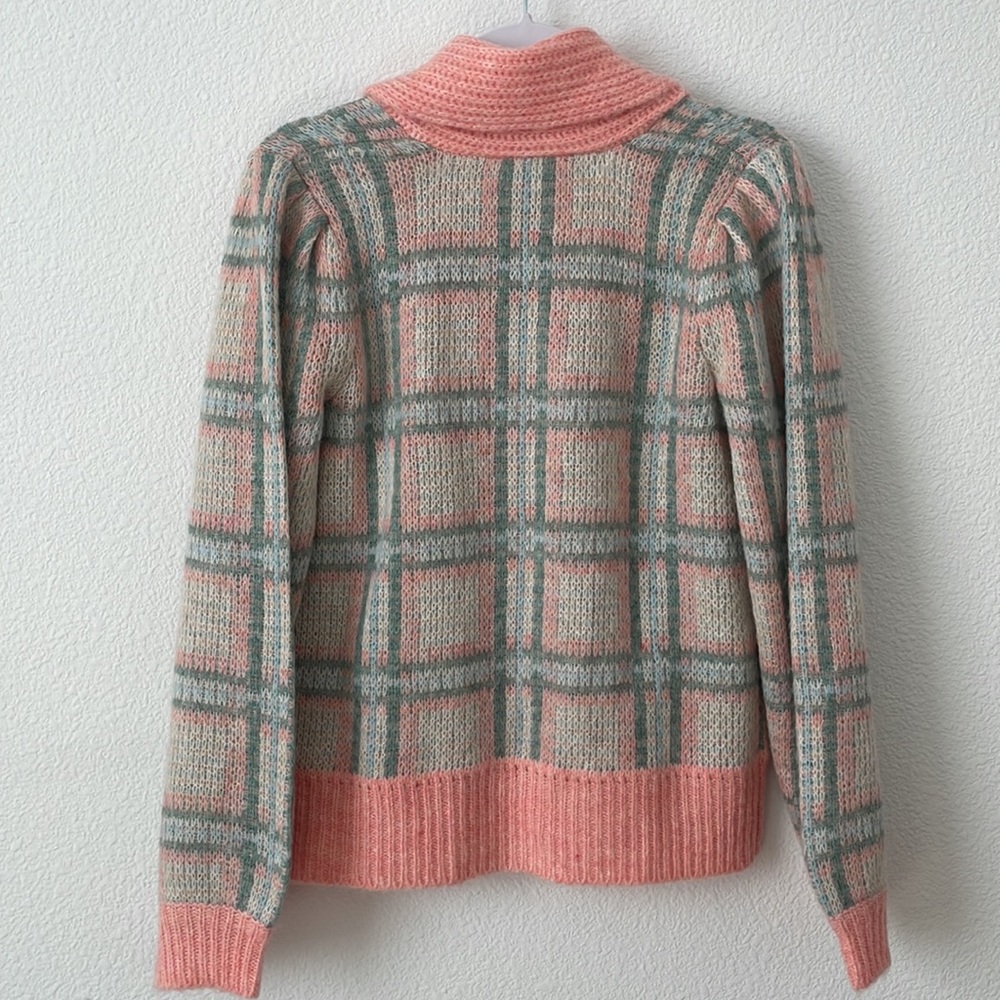 Love Shack Fancy Jeeves Plaid Button Down Wool Cardigan NWT Small Pink Preppy - Picture 9 of 10